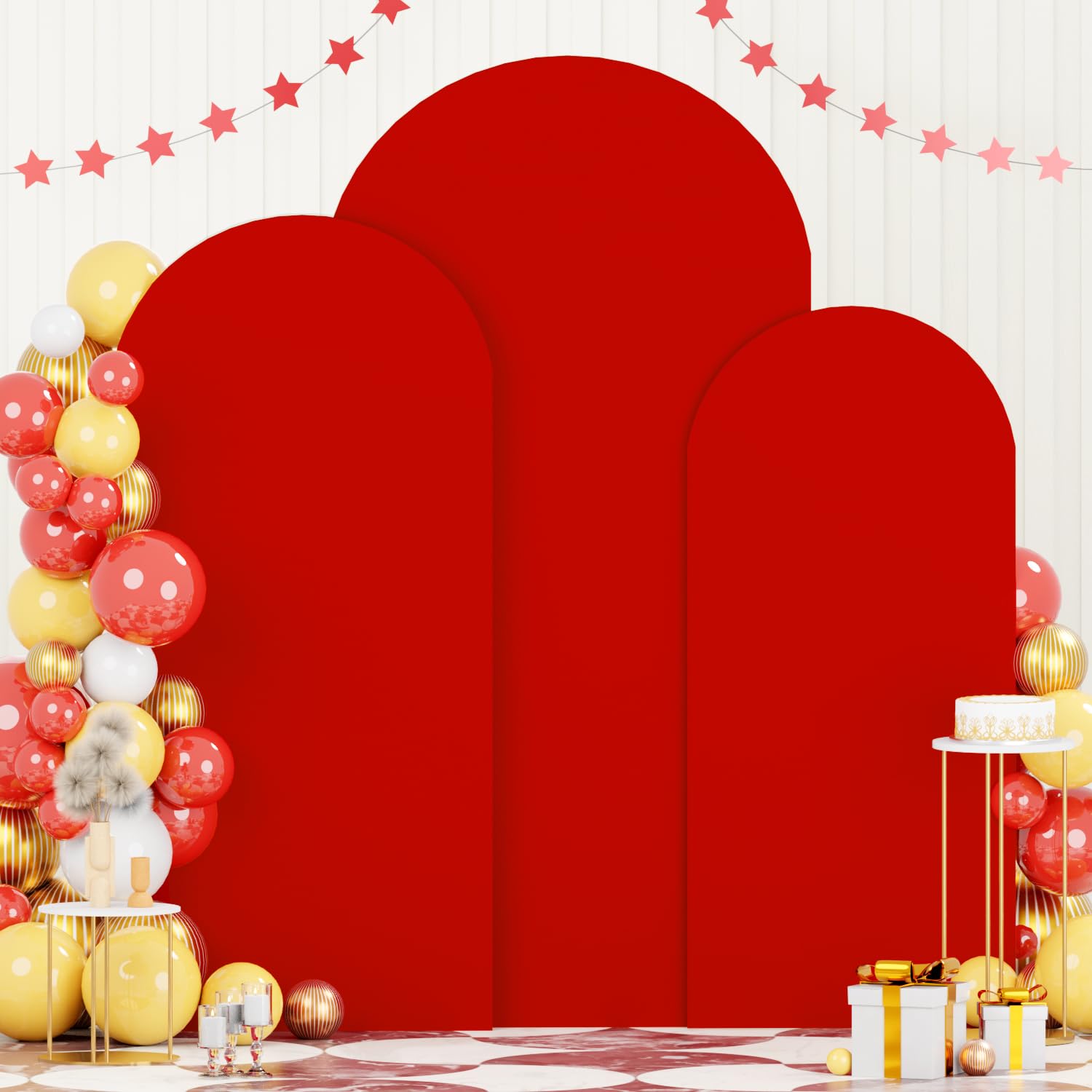 Fotsharer 7.2Ft 6.6Ft 6Ft Wedding Arch Cover Set Of 3 Lavender Arch Cover Backdrop Fabric Spandex Arch Backdrop Cover For Metal